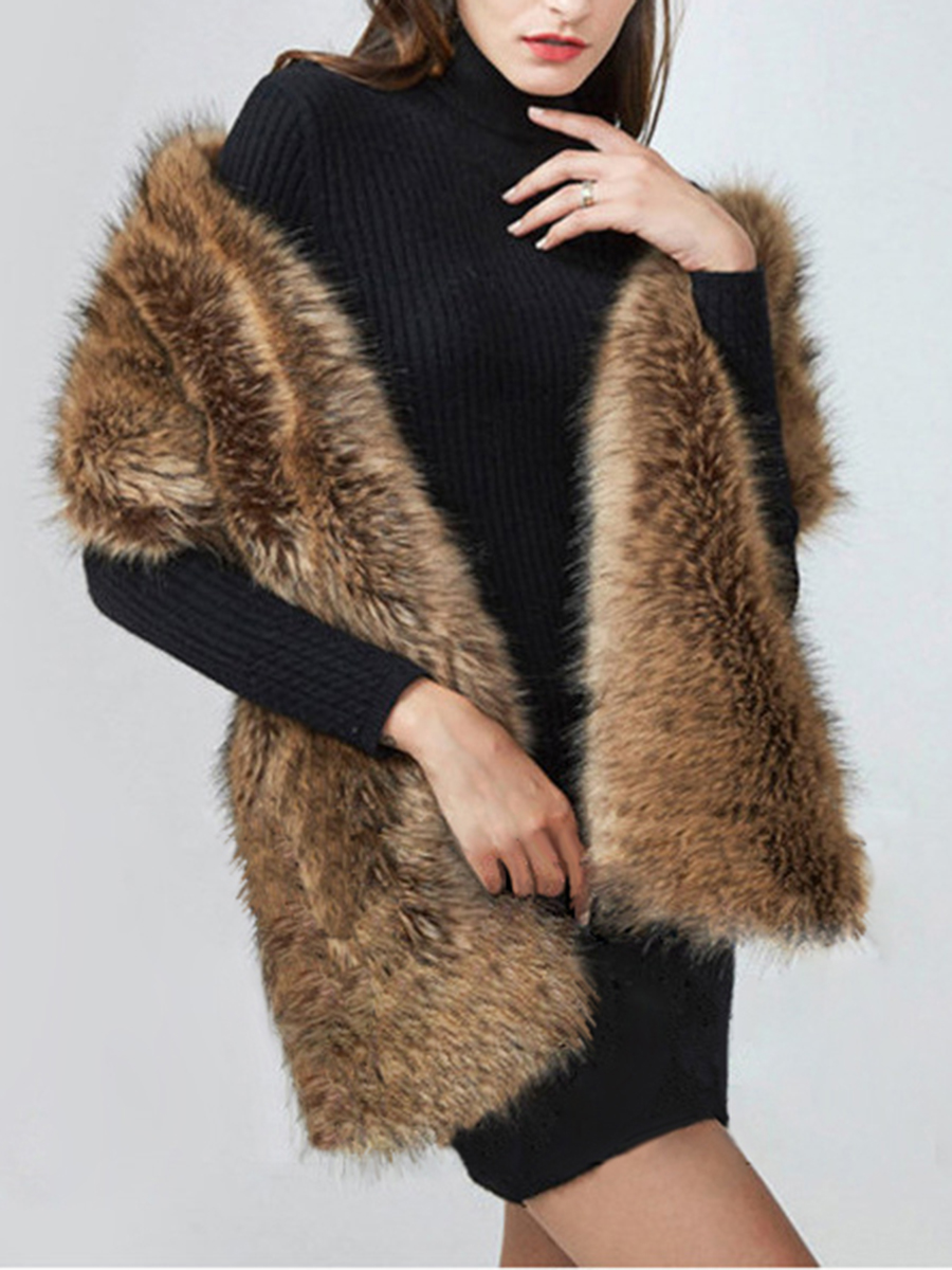 Women's Elegant Faux Fur Fox Fur Dinner Formal Occassion Scarf False Collar Shawl