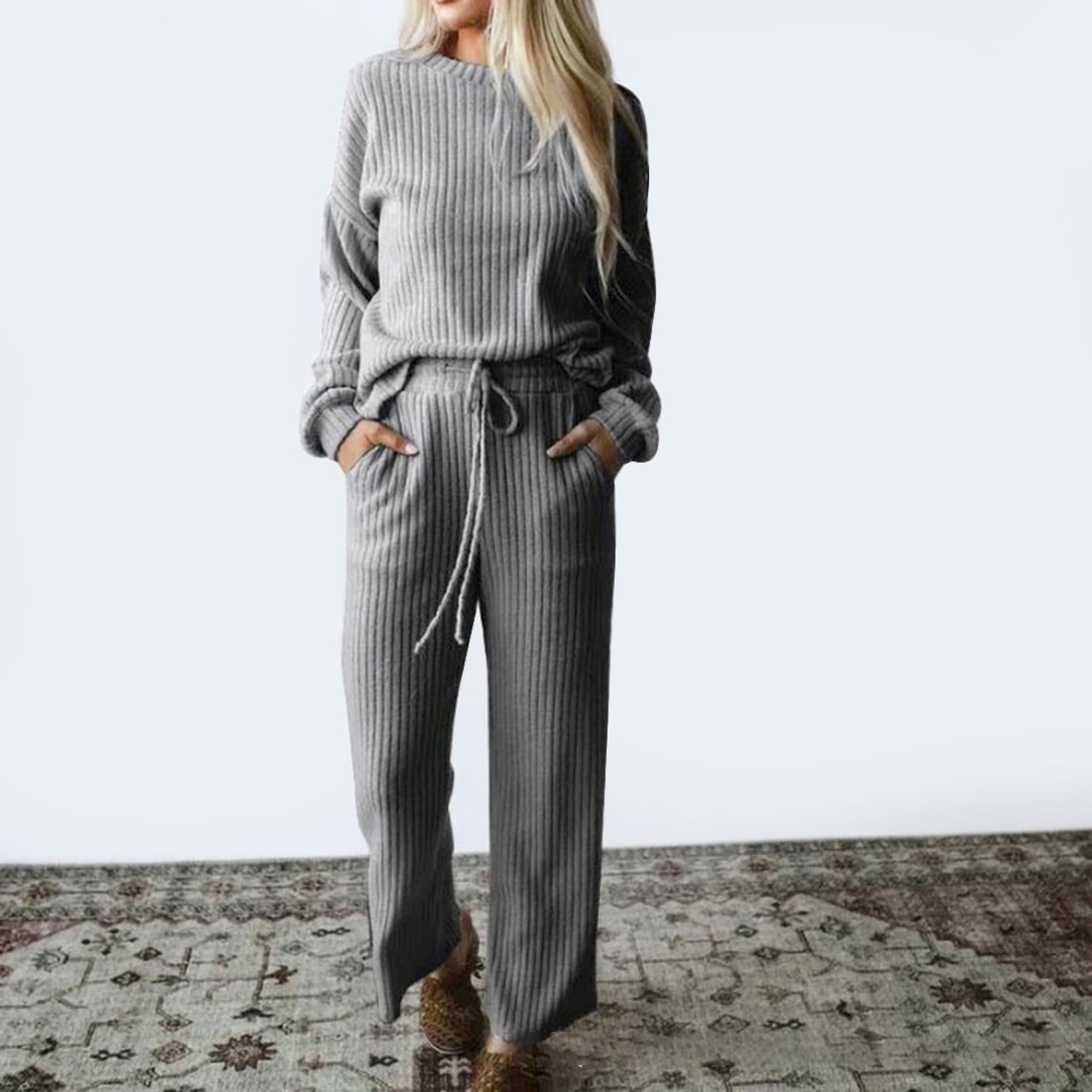New Fashion Ladies Sweater Two Piece Set