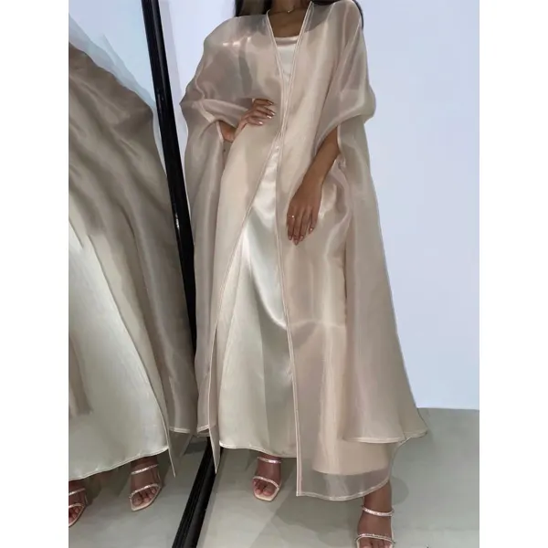 Women Fashion Solid Casual Top Cardigan Abaya - Seeklit.com 