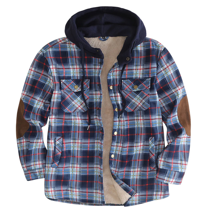 

Hooded Long-sleeved Plaid Casual Long-sleeved Shirt