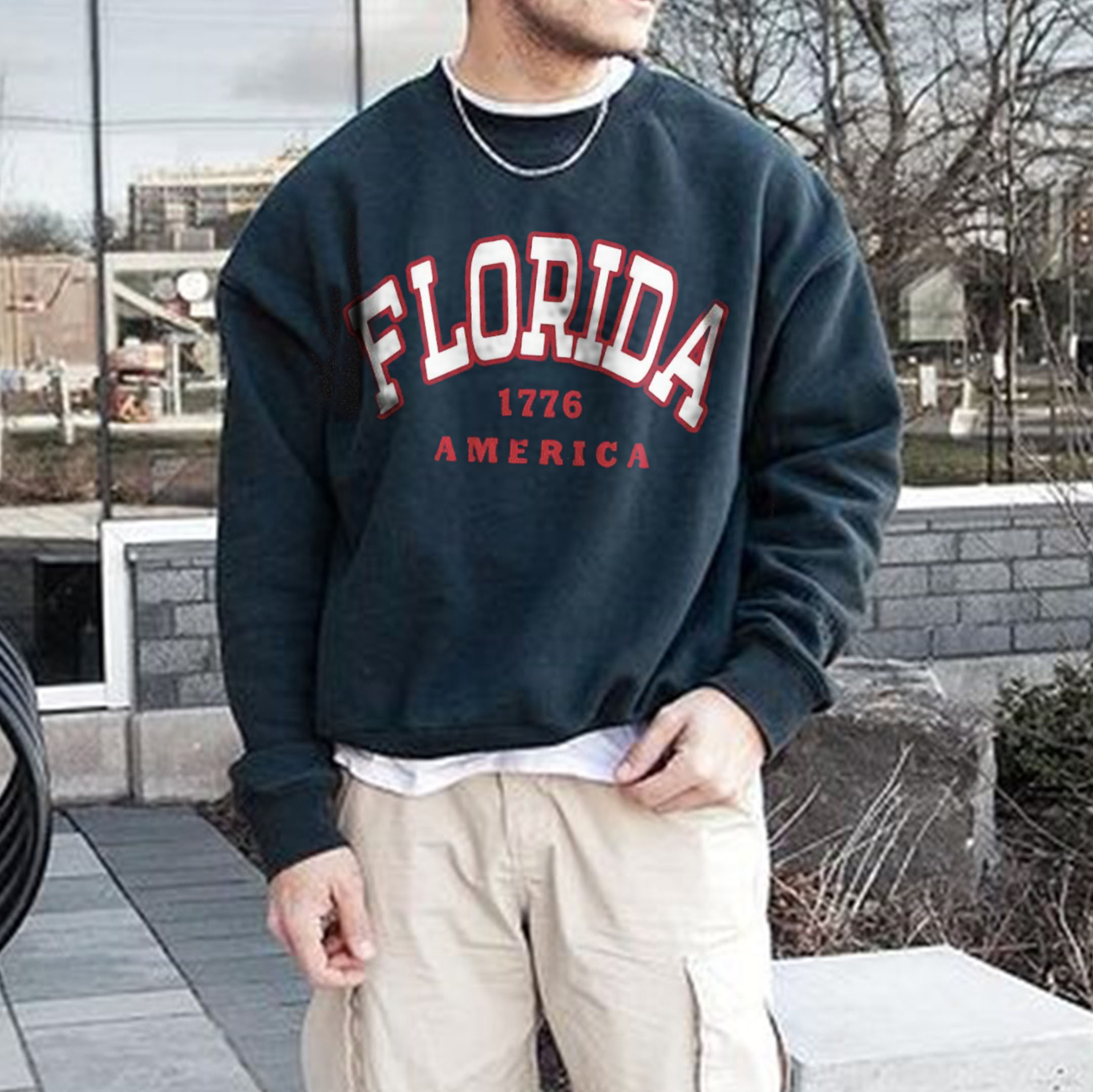 Retro Men's Florida Print Chic Sweatshirt