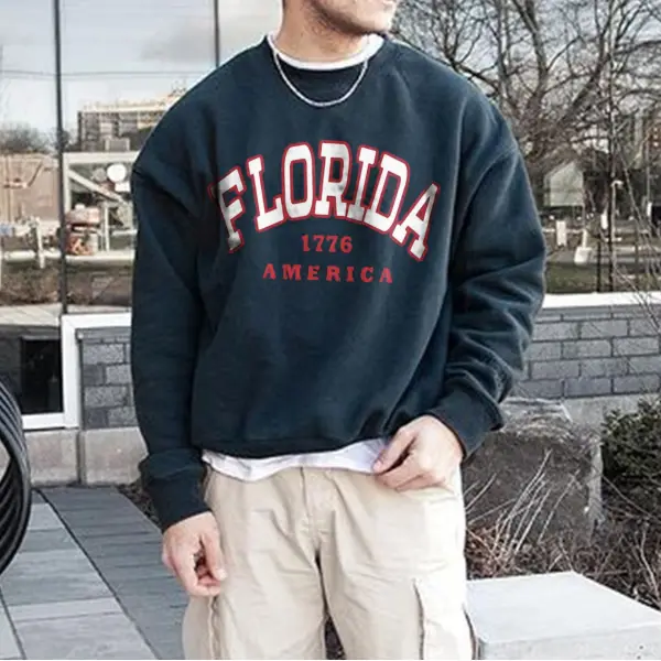 Retro Men's Florida Print Sweatshirt - Paleonice.com 