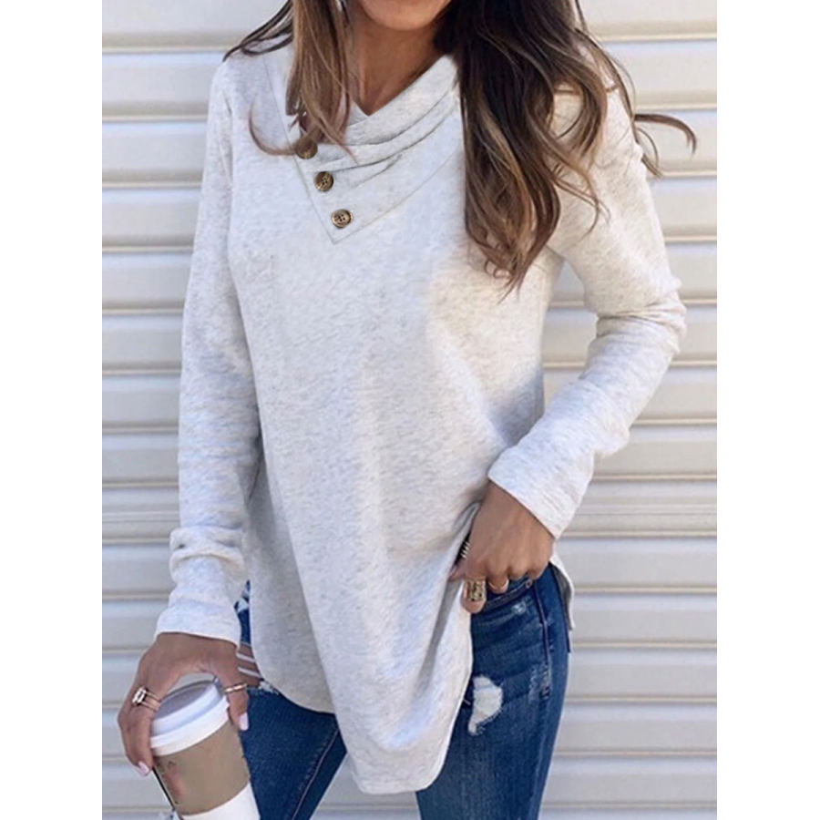 

Pure Color Loose Casual Long-sleeved T-shirt