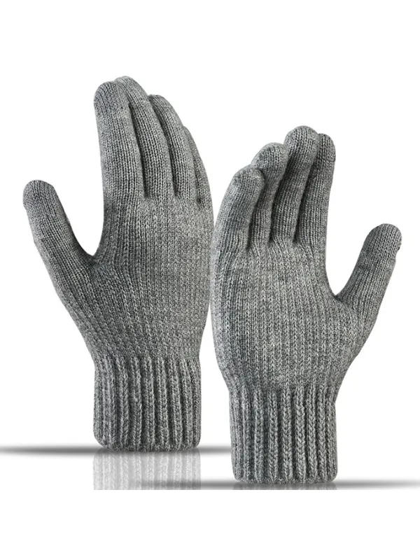 Men's Outdoor Riding Wool Warm Plus Fleece Thick Touch Screen Gloves - Gethefashion.chimpone.com 