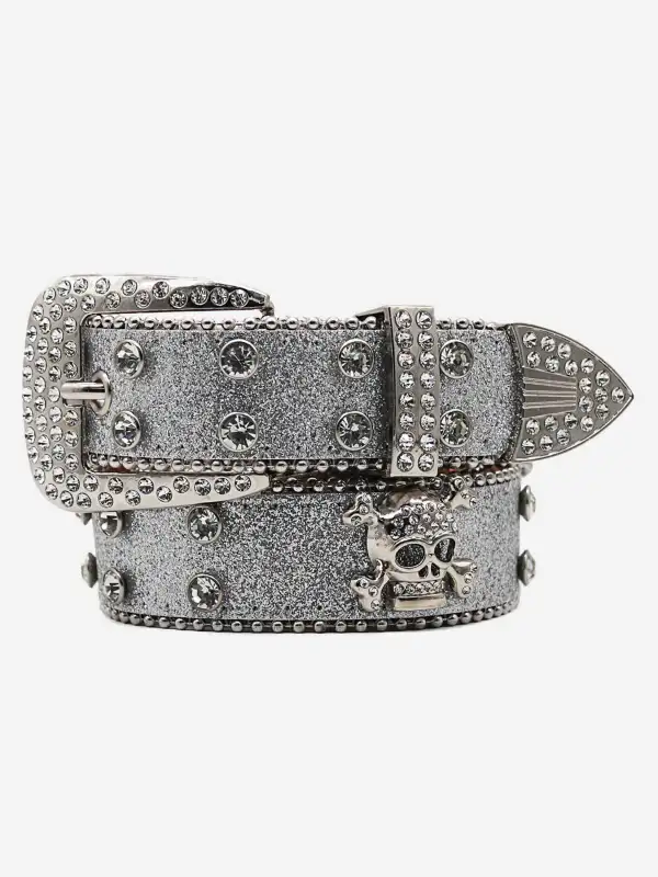 The Supermade Rhinestone Skull Belt - Gethefashion.chimpone.com 