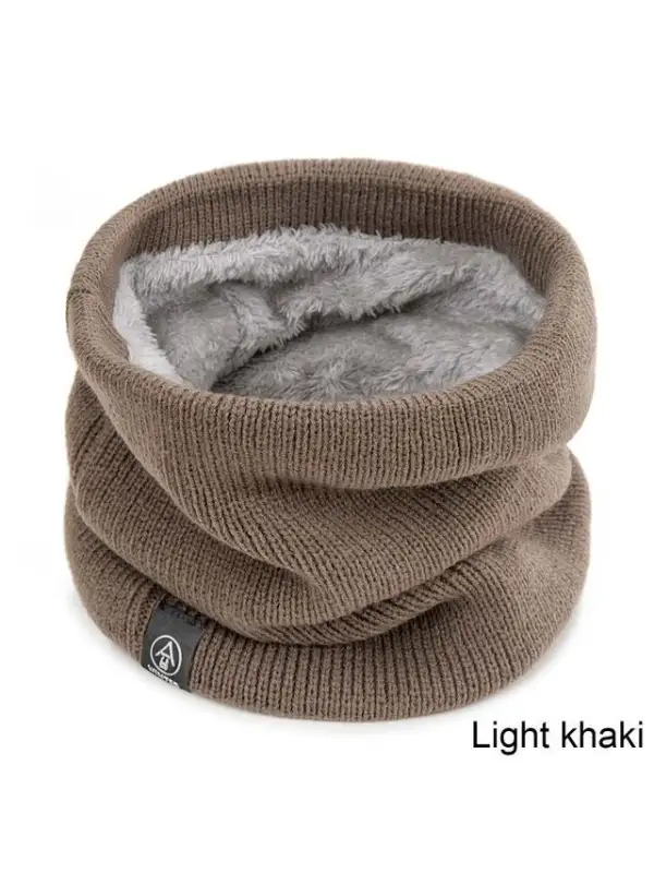 Outdoor Warm Thick Fleece Warm Knit Neck Scarf - Gethefashion.chimpone.com 