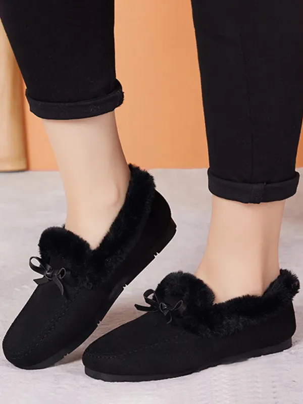 Casual Non-Slip Furry Lined Flat Shoes - Gethefashion.chimpone.com 