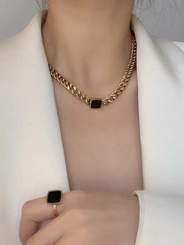 Black Onyx Gold Necklace - Maxizero.chimpone.com 