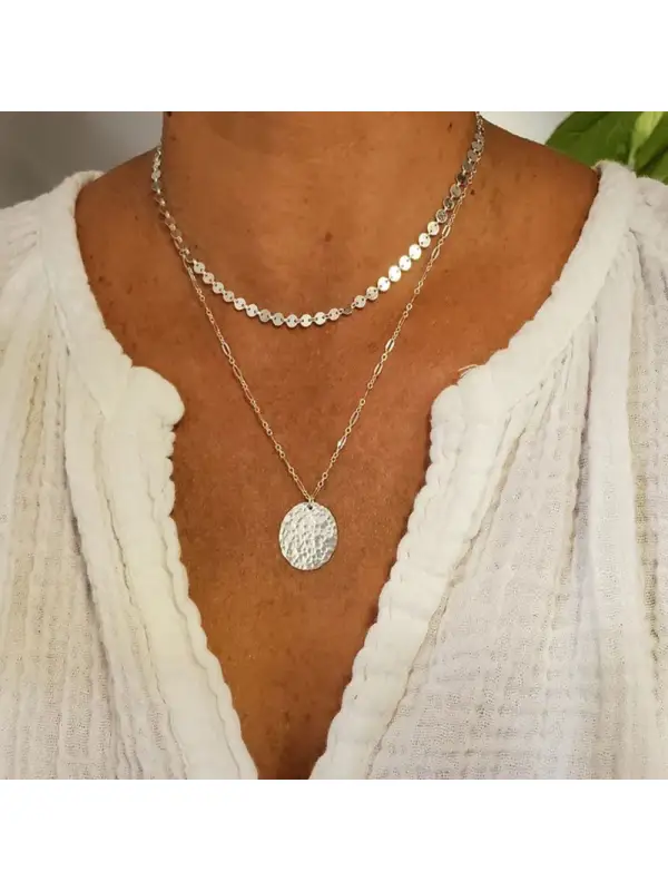 Simple And Versatile Multi-layer Disc Hollow Necklace - Maxizero.chimpone.com 