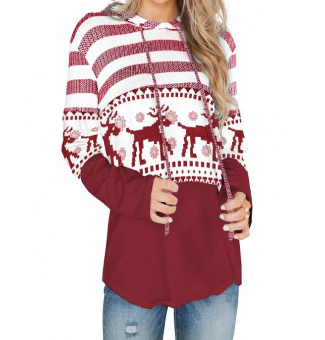 Fashion New Top Loose Design Hoodie Pullover Long Sleeve Contrast Color Hoodie