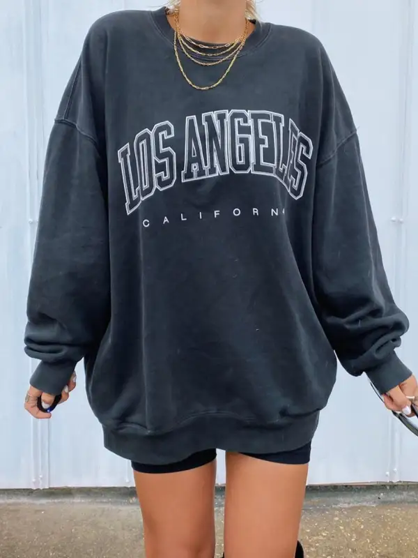 Vintage Basic Long Sleeve Sweatshirt - Oasisjoy.com 