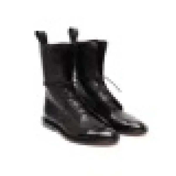 Foreign Trade Hot Style 2019 Autumn New Product Comfortable Flat Bottom 40-43 Lace-up Mid-tube Motorcycle Boots Women 0819boots - Godeskplus.com 