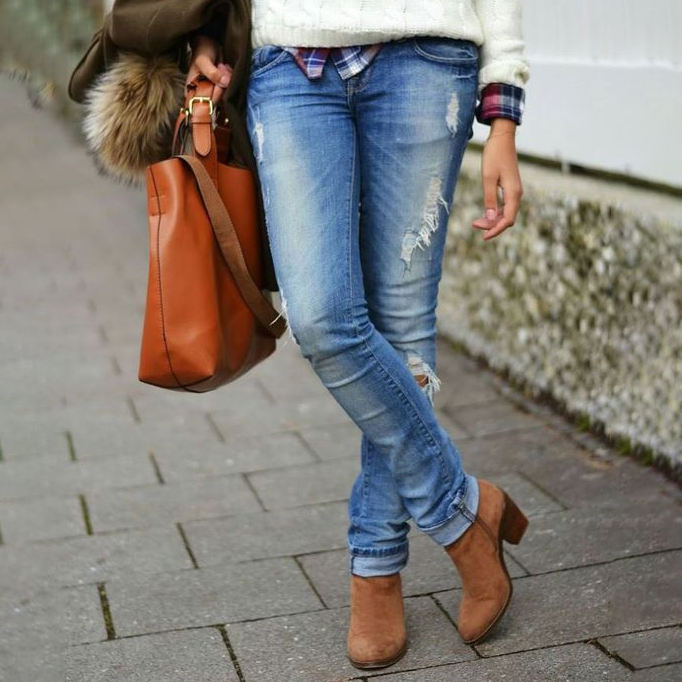 Осенняя обувь к джинсам женская