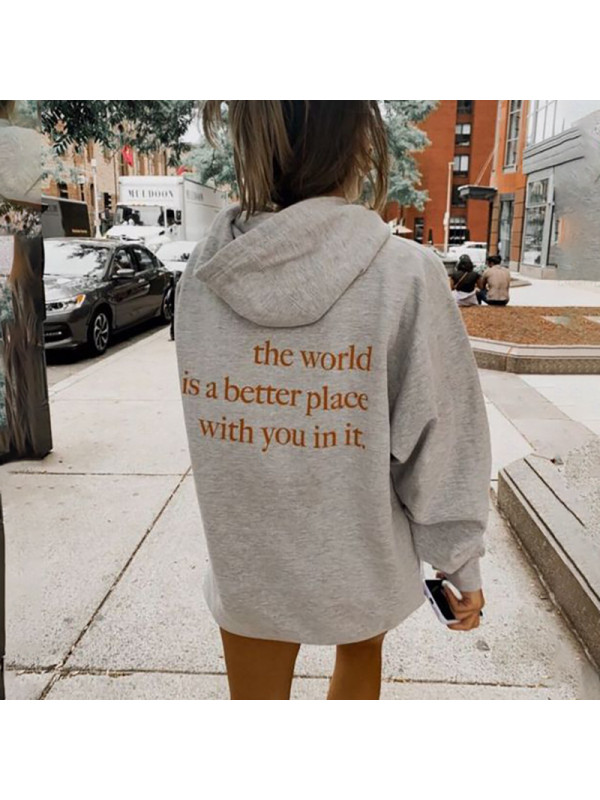 The World Is A Better Place Print Women's Hoodie