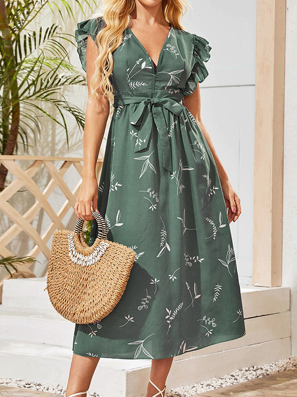 Floral print Ruffled Maxi Dress