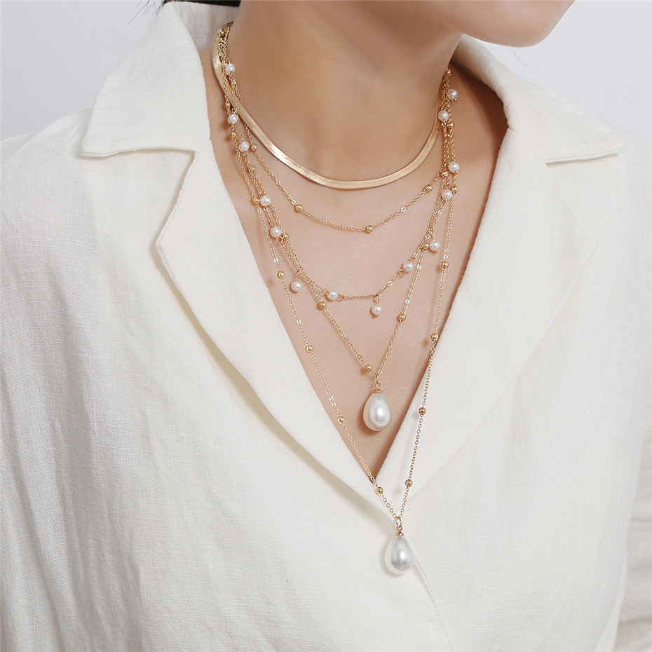 Baroque Pearl Fringe Layered Necklace