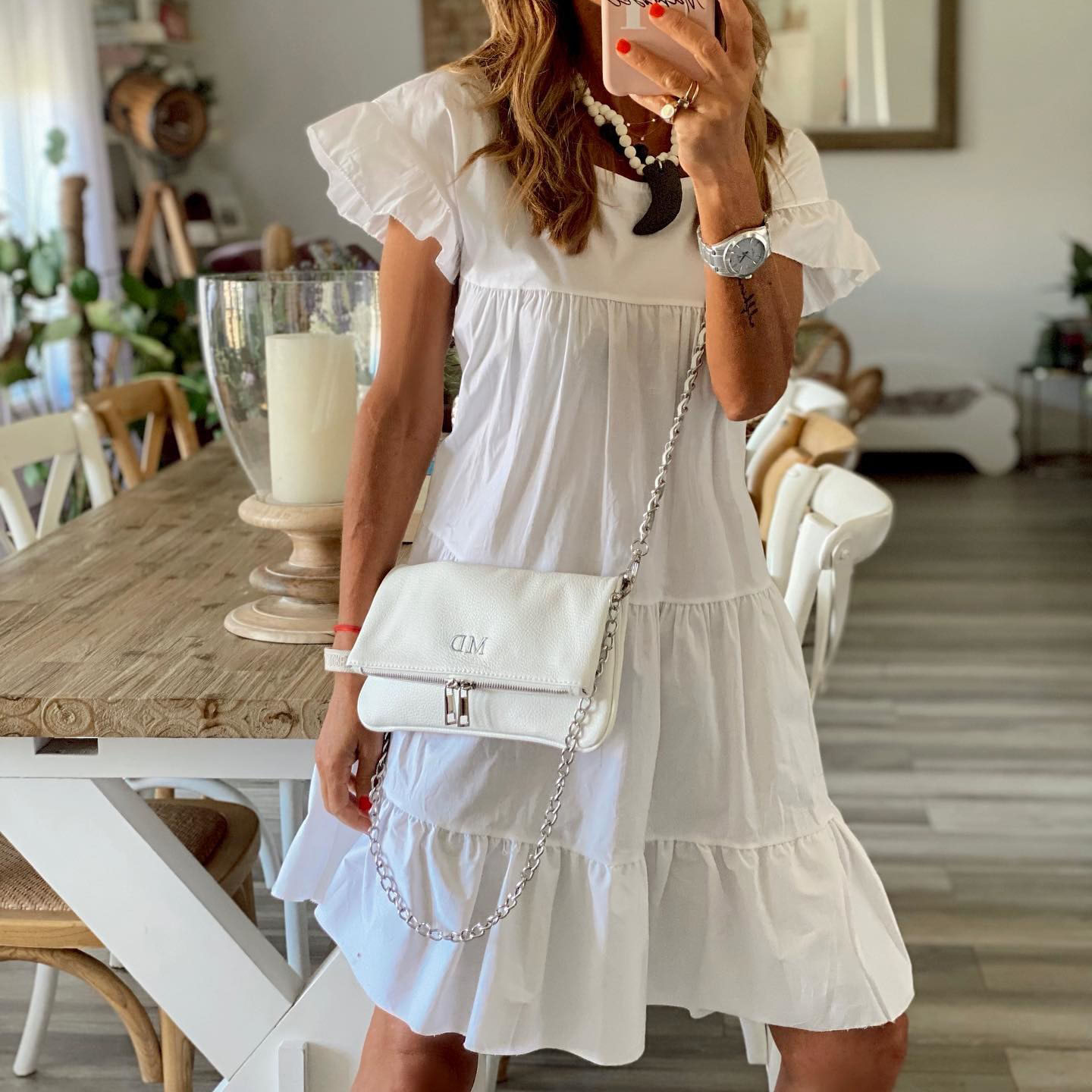 Women's Long Sleeve Crew Neck Printed Loose Dress