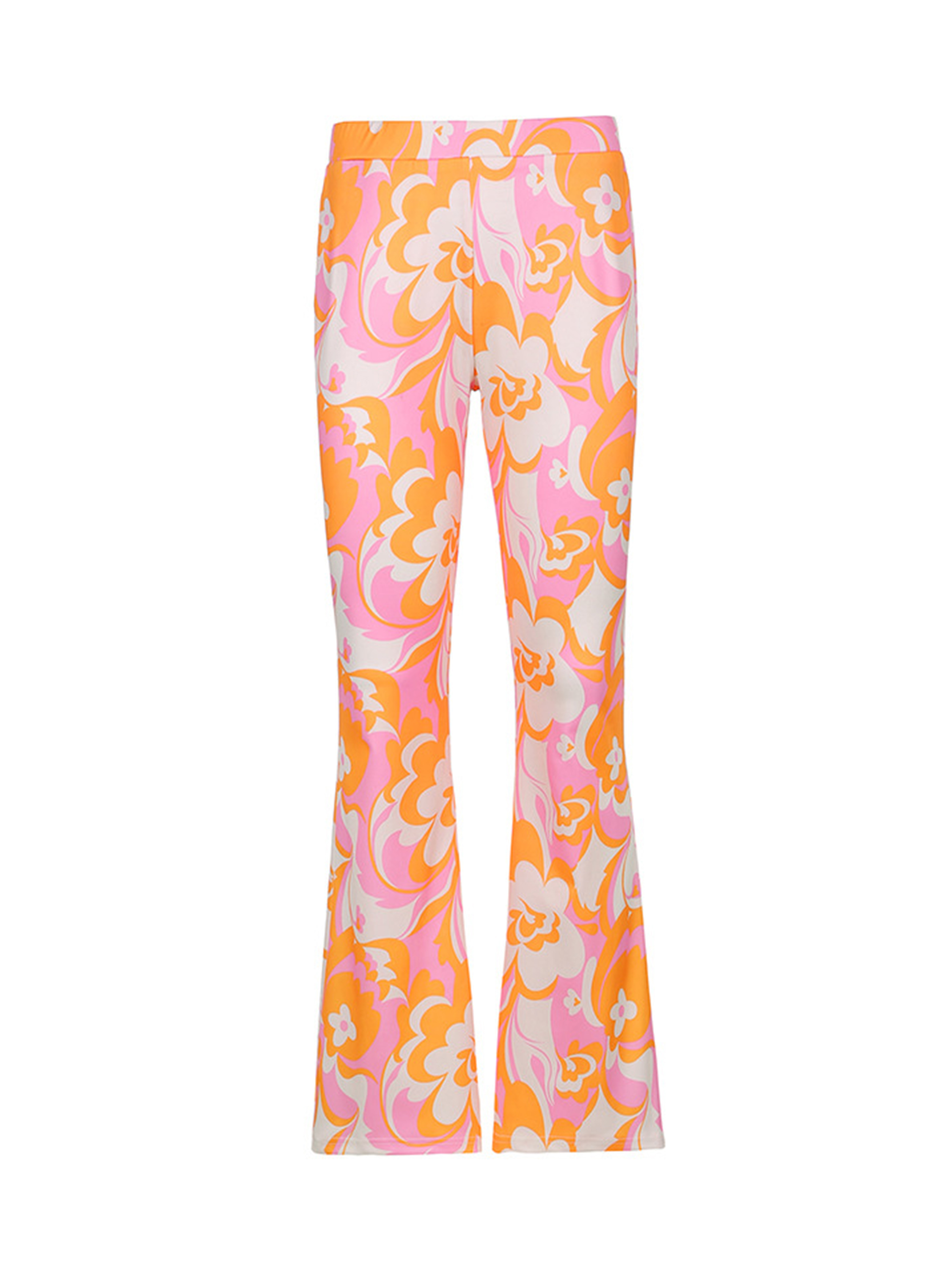 Floral Print Contrast Micro Flare Pants
