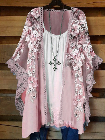 Chiffon Print Cardigan