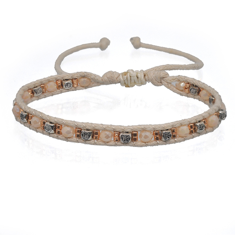 Colorful Double Braided Rope Beaded Bracelet