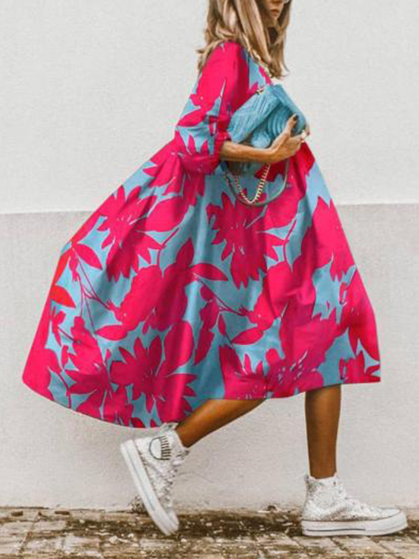 Womens Sleeve Printed Dress