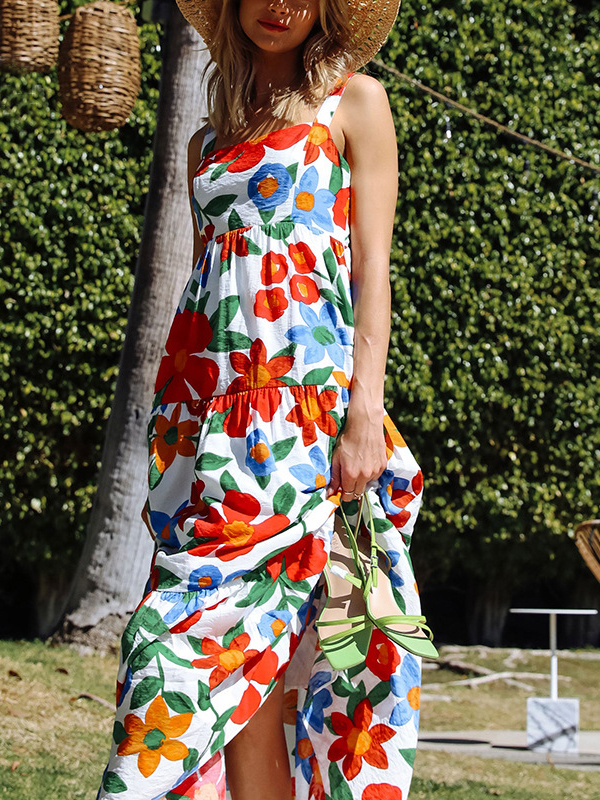 Resort inspired Floral print Slip Maxi Dress