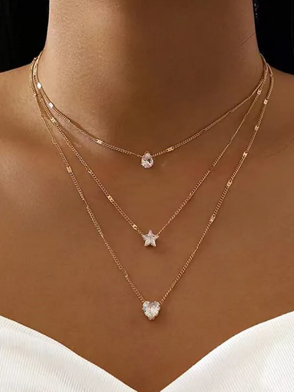 Stacked Star Pearl Necklace - Cominbuy.com 