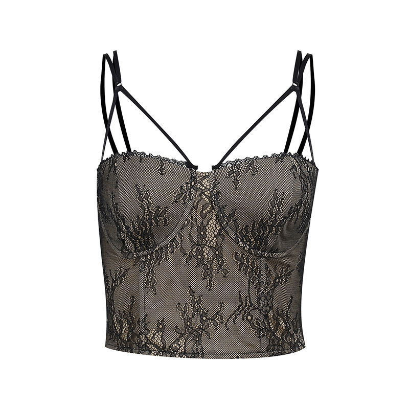 Women Black Lace Camis