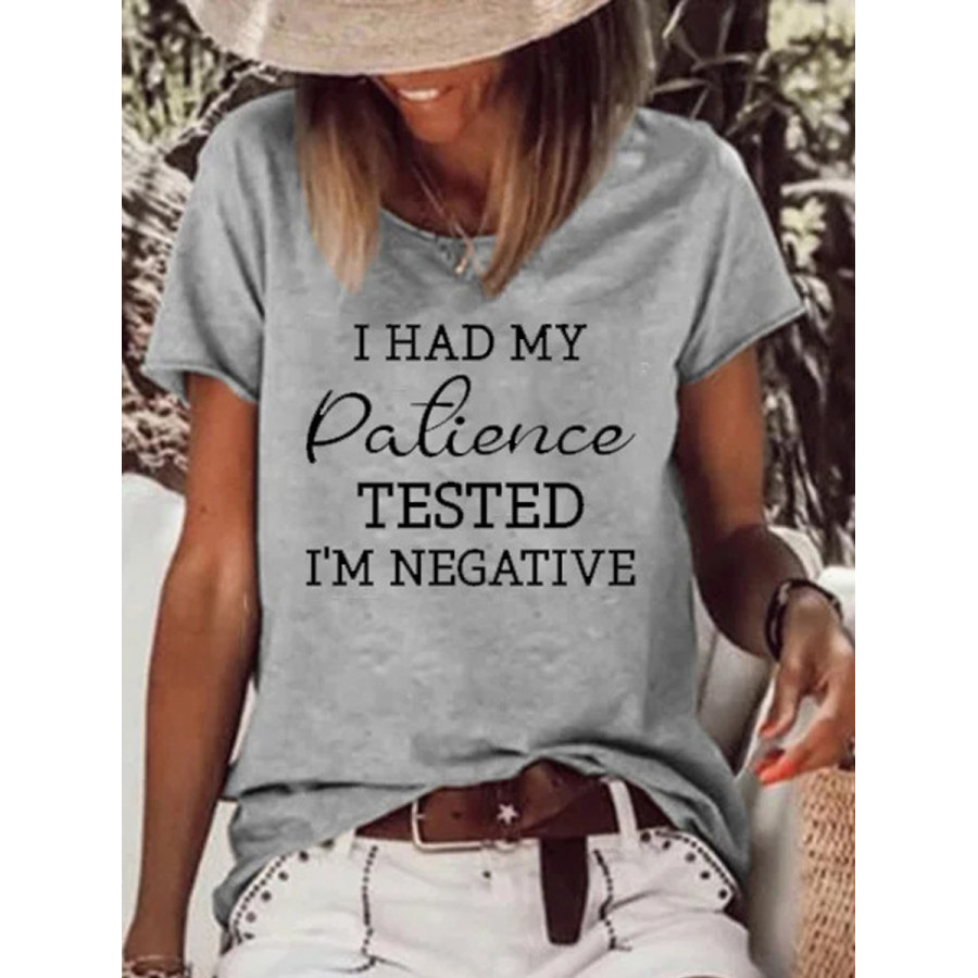 

Casual Letter Print Crew Neck Short Sleeve T-Shirt