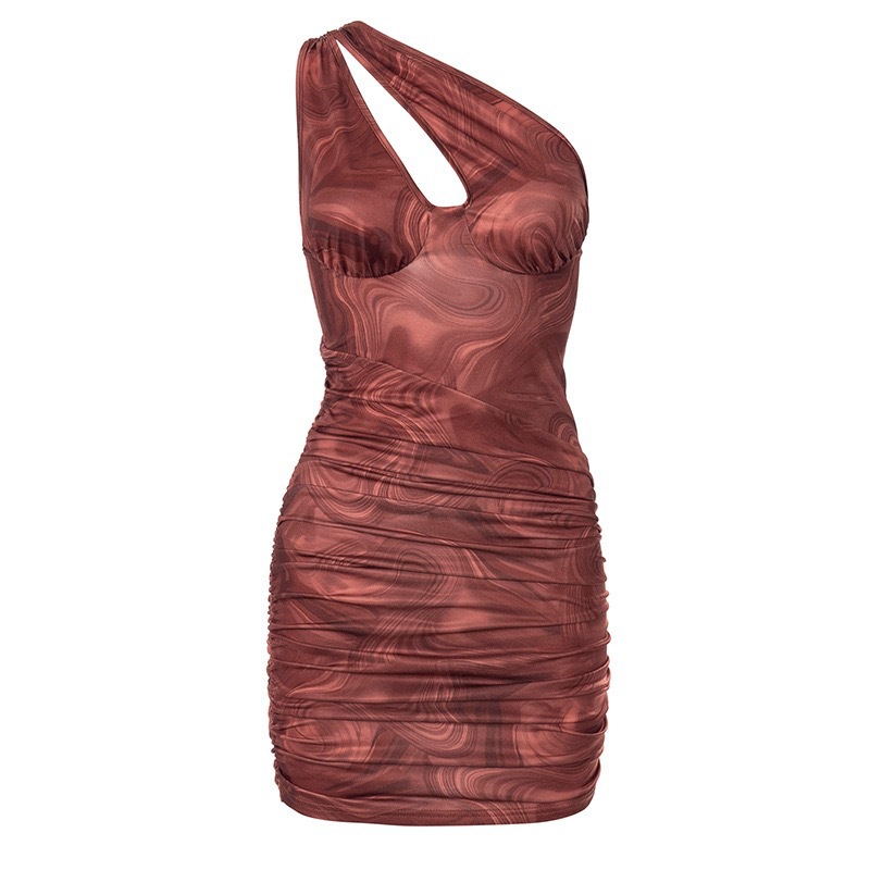 Women Elegant One shoulder Bodycon Dress