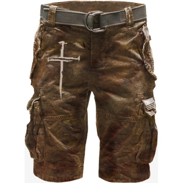 Mens Printed Casual Tactical Chic Shorts