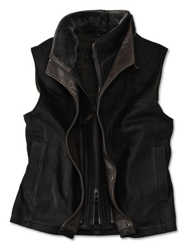 Men's Vintage Fashion Zipper Double Layer Collar Lapel Vest