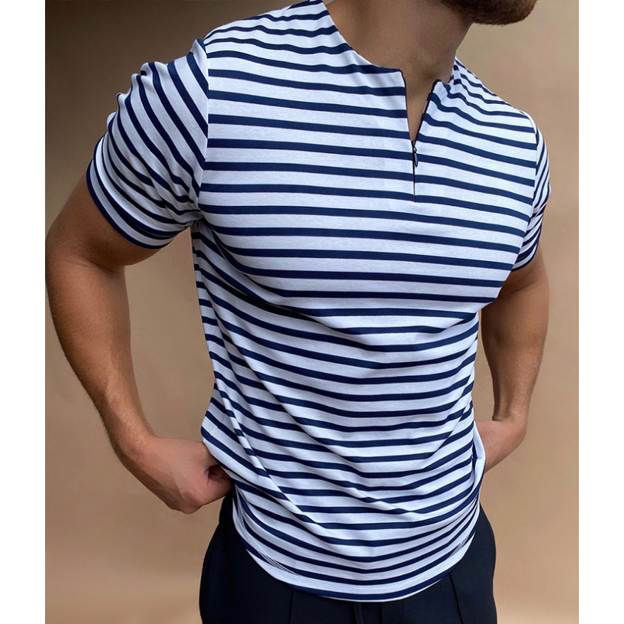 

Solid Color Polo Shirt Without Zipper