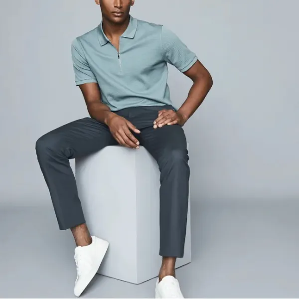 Mens FashionX Casual Knitting Solid Color Polo Shirt🤘 - Godeskplus.com 