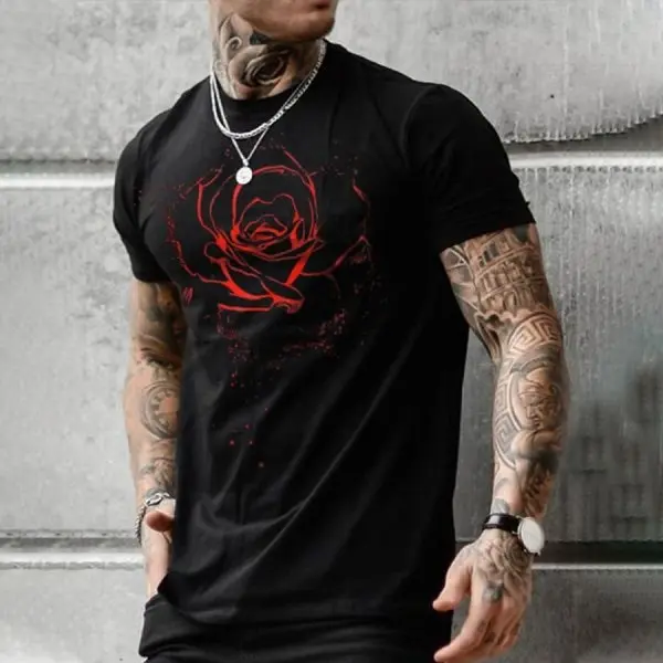 Rose Personality Short-sleeved T-shirt - Styletaken.chimpone.com 