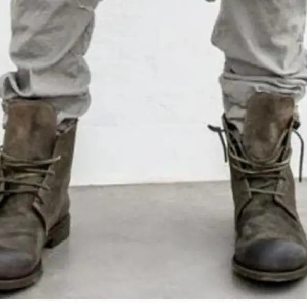Men's Retro Tactical Leather Boots - Blaroken.com 