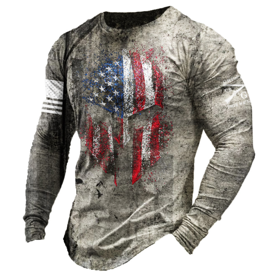 

Men's Tactical Spartan Warrior Print Long Sleeve Shirt