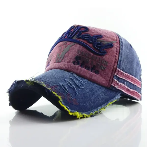 Старая бейсбольная кепка с головой быка, вымытая шляпа, шляпа от солнца, бейсболка, шляпа от солнца, мужская и женская - Paleonice.com 