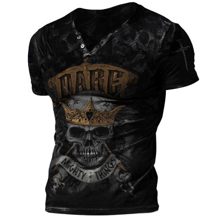 Mens Fashion Skull Print T-shirt