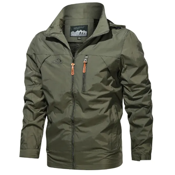 Men's Outdoor Waterproof And Windproof Hooded Jacket - Kalesafe.com 