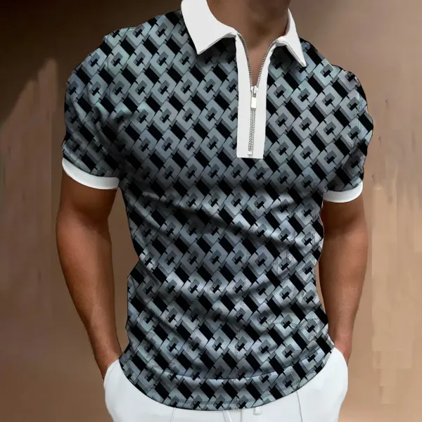 Mens casual printed polo shirt - Stormnewstudio.com 
