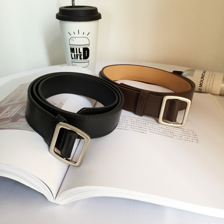 New Square Buckle Belt Black