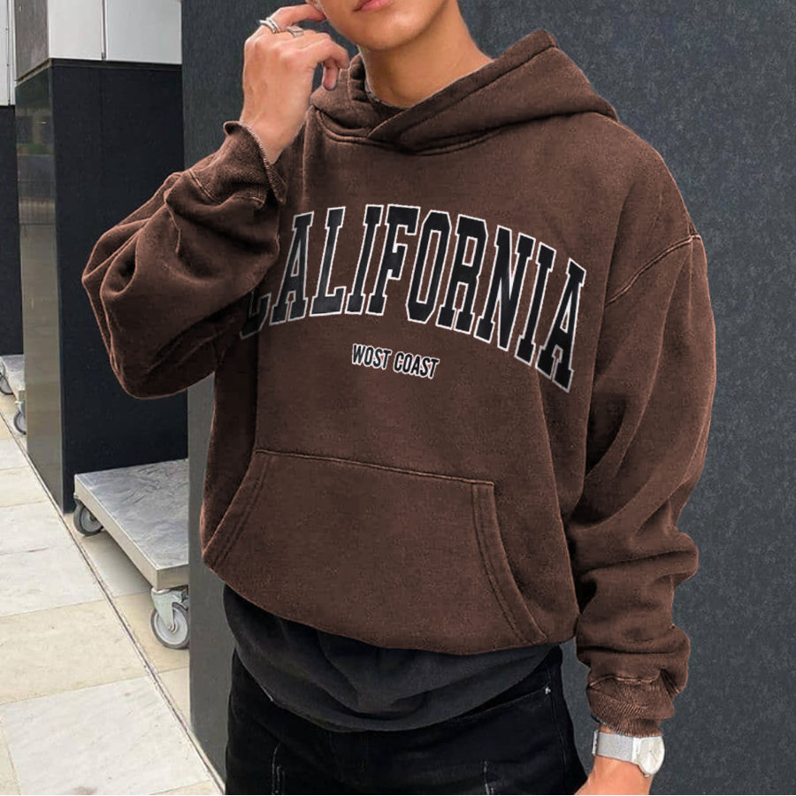 

Retro Men's California Print Hoodie