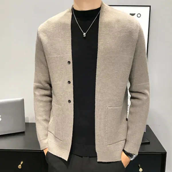 Pure Color Casual Knitted Cardigan - Stormnewstudio.com 