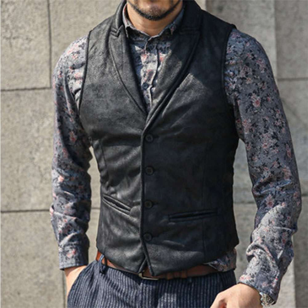 Men's Retro Suede Vest