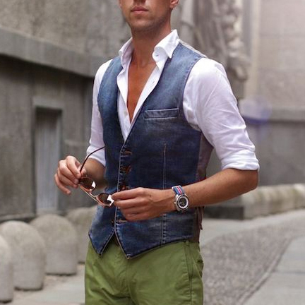 Mens Denim Vest Top