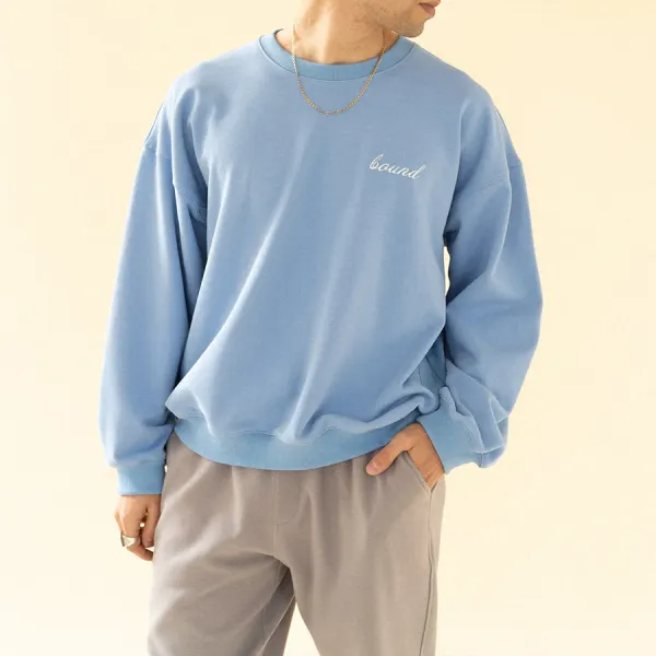 Blue Fashion Modern Casual Long Sleeve Sweatshirt - Ootdyouth.com 