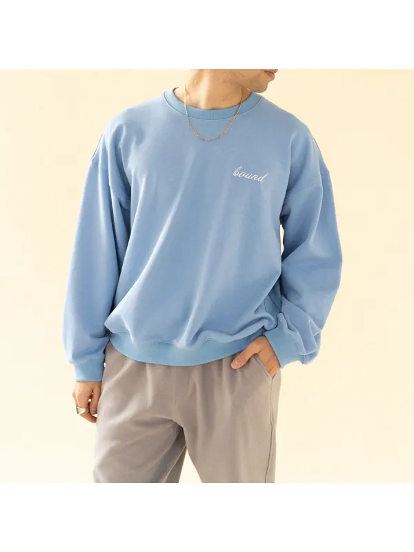 Blue Fashion Modern Casual Long Sleeve Sweatshirt - Ootdmw.com 