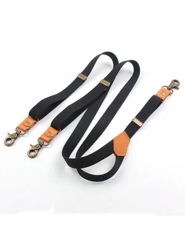 Men's Retro Y-shaped Suspenders With Three Clips And Hook Suspenders - Viewbena.com 