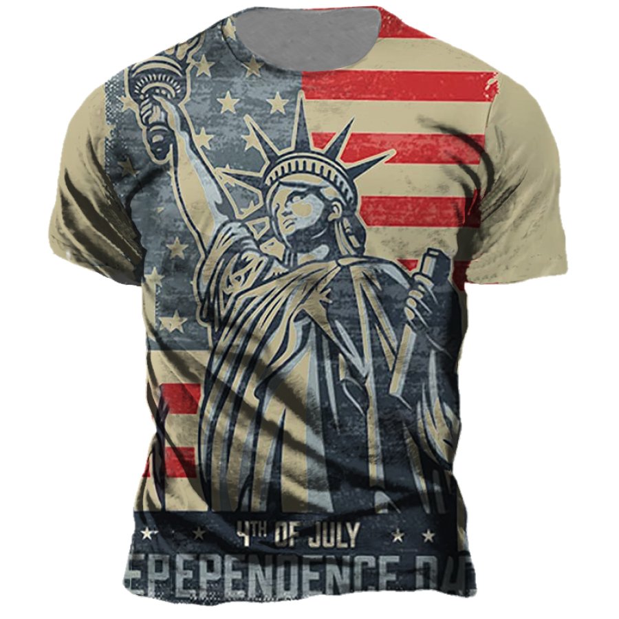 

Men's American Statue Of Liberty Print T-Shirt
